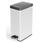 Curver Papelera de pedal delgada Deco 40 L plateada Curver Papelera de pedal delgada Deco 40 L plateada