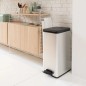 Curver Papelera de pedal delgada Deco 40 L plateada Curver Papelera de pedal delgada Deco 40 L plateada