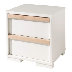 Vipack Mesita de noche London 2 cajones madera blanco