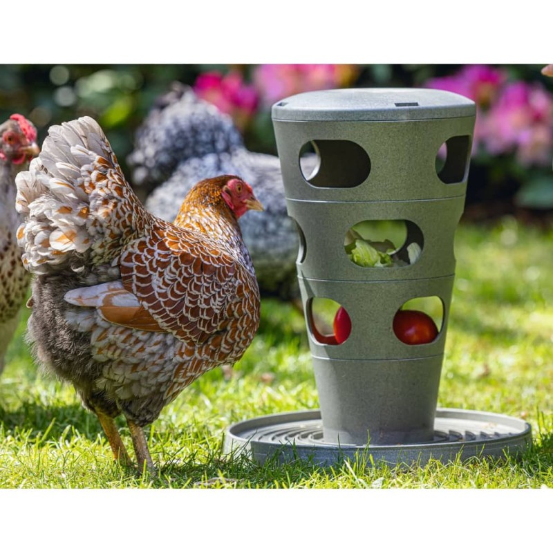 Beeztees Torre de alimentación para pollos gris 30x30x36 cm Beeztees Torre de alimentación para pollos gris 30x30x36 cm