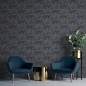 DUTCH WALLCOVERINGS Papel pintado Onyx gris antracita y dorado DUTCH WALLCOVERINGS Papel pintado Onyx gris antracita y dorado