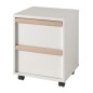 Vipack Mesita de noche con ruedas London 2 cajones madera blanco Vipack Mesita de noche con ruedas London 2 cajones madera blanco