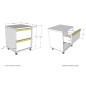 Vipack Mesita de noche con ruedas London 2 cajones madera blanco Vipack Mesita de noche con ruedas London 2 cajones madera blanco