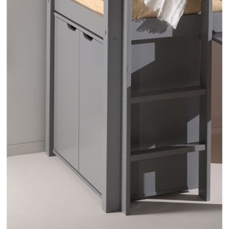 Vipack Armario de almacenaje Pino 2 puertas madera gris