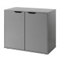 Vipack Armario de almacenaje Pino 2 puertas madera gris