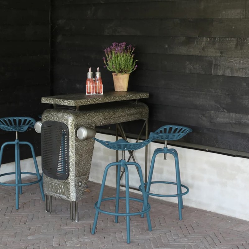 Esschert Design Taburete con forma de asiento de tractor azul Esschert Design Taburete con forma de asiento de tractor azul
