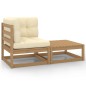 vidaXL Set de muebles de jardín 2 pzas cojines madera pino marrón miel vidaXL Set de muebles de jardín 2 pzas cojines madera pino marrón miel