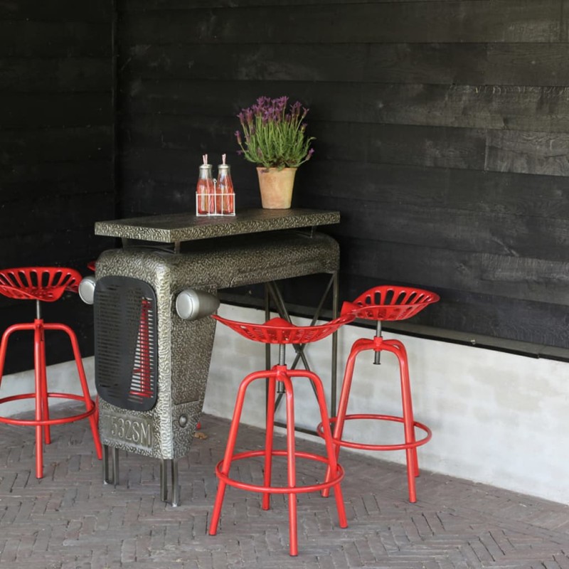 Esschert Design Taburete con forma de asiento de tractor rojo Esschert Design Taburete con forma de asiento de tractor rojo