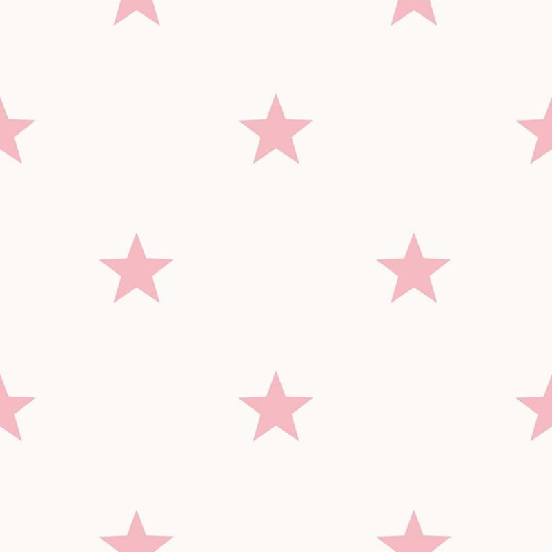 Noordwand Papel pintado Friends&Coffee Little Stars rosa y blanco