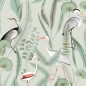 DUTCH WALLCOVERINGS Papel pintado Flamingo verde menta