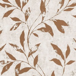 DUTCH WALLCOVERINGS Papel pintado Leafs beige y marrón