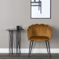 Venture Home Silla de comedor Limhamn terciopelo negro y amarillo Venture Home Silla de comedor Limhamn terciopelo negro y amarillo