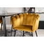 Venture Home Silla de comedor Limhamn terciopelo negro y amarillo Venture Home Silla de comedor Limhamn terciopelo negro y amarillo