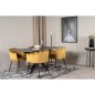Venture Home Silla de comedor Limhamn terciopelo negro y amarillo Venture Home Silla de comedor Limhamn terciopelo negro y amarillo