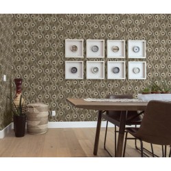 DUTCH WALLCOVERINGS Papel pintado Galactic marrón y blanco