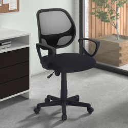Rousseau Silla de oficina Hippa de poliéster negro