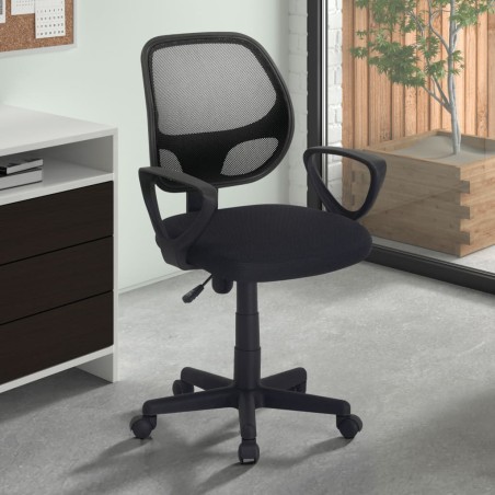 Rousseau Silla de oficina Hippa de poliéster negro
