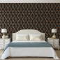 DUTCH WALLCOVERINGS Papel pintado Geometric negro y dorado