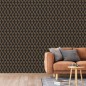 DUTCH WALLCOVERINGS Papel pintado Geometric negro y dorado