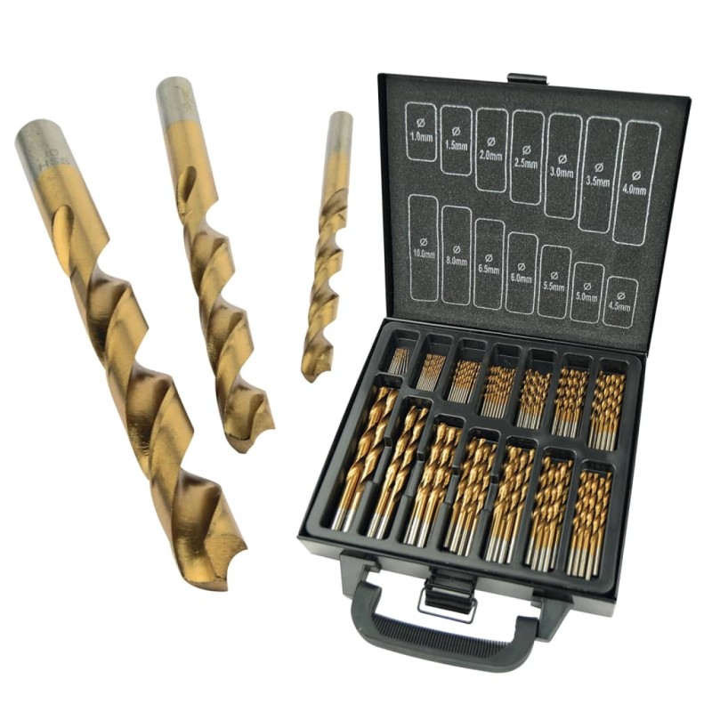 Brüder Mannesmann Juego de brocas HSS 99 piezas titanio Brüder Mannesmann Juego de brocas HSS 99 piezas titanio