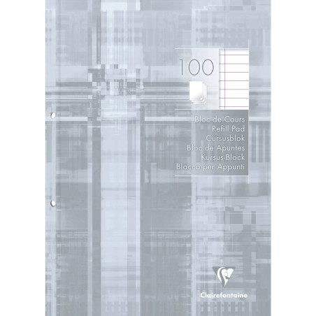 Clairefontaine Recambio de 100 hojas A4 2 orificios rayado margen 5uds