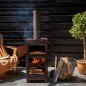 Esschert Design Estufa de terraza con horno de pizza color óxido