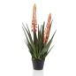 Emerald Aloe artificial con 2 flores en maceta 80 cm Emerald Aloe artificial con 2 flores en maceta 80 cm