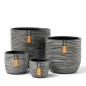 Capi Juego de jarrones Nature Rib 4 piezas gris antracita Capi Juego de jarrones Nature Rib 4 piezas gris antracita