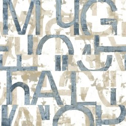 Noordwand Papel pintado Friends & Coffee Words and Letters azul metal