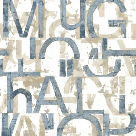 Noordwand Papel pintado Friends & Coffee Words and Letters azul metal