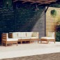vidaXL Muebles de jardín 5 piezas cojines madera maciza de pino
