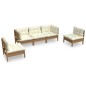 vidaXL Muebles de jardín 5 piezas cojines madera maciza de pino