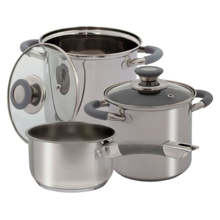 Eurotrail Batería de cocina Dunbar 3 piezas acero inoxidable