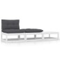 vidaXL Set de muebles de jardín 3 pzas con cojines madera pino blanco vidaXL Set de muebles de jardín 3 pzas con cojines madera pino blanco