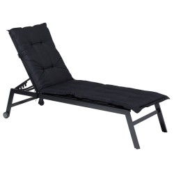Madison Cojín para tumbona Basic negro 200x60 cm