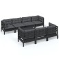 vidaXL Juego de muebles de jardín 8 pzas y cojines madera maciza pino vidaXL Juego de muebles de jardín 8 pzas y cojines madera maciza pino