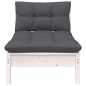 vidaXL Muebles de jardín 3 pzas y cojines blanco madera maciza pino vidaXL Muebles de jardín 3 pzas y cojines blanco madera maciza pino