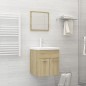vidaXL Set de muebles de baño 2 pzas contrachapada color roble Sonoma vidaXL Set de muebles de baño 2 pzas contrachapada color roble Sonoma