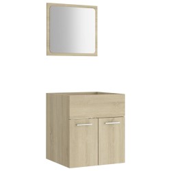 vidaXL Set de muebles de baño 2 pzas contrachapada color roble Sonoma