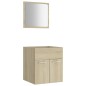 vidaXL Set de muebles de baño 2 pzas contrachapada color roble Sonoma vidaXL Set de muebles de baño 2 pzas contrachapada color roble Sonoma