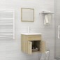 vidaXL Set de muebles de baño 2 pzas contrachapada color roble Sonoma vidaXL Set de muebles de baño 2 pzas contrachapada color roble Sonoma