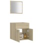 vidaXL Set de muebles de baño 2 pzas contrachapada color roble Sonoma vidaXL Set de muebles de baño 2 pzas contrachapada color roble Sonoma