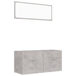 vidaXL Set muebles de baño 2 piezas madera contrachapada gris hormigón