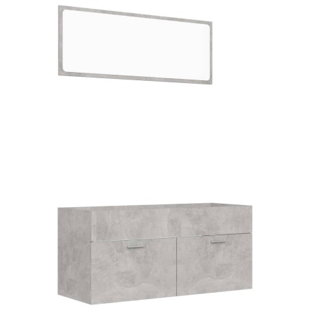 vidaXL Set muebles de baño 2 piezas madera contrachapada gris hormigón