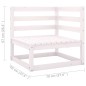 vidaXL Set de muebles de jardín 2 pzas con cojines madera pino blanco