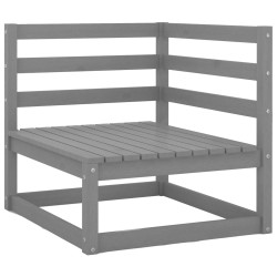 vidaXL Set de muebles de jardín 2 pzas con cojines madera pino gris