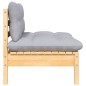 vidaXL Juego de muebles de jardín 3 pzas con cojines gris madera pino vidaXL Juego de muebles de jardín 3 pzas con cojines gris madera pino