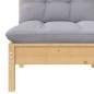 vidaXL Juego de muebles de jardín 3 pzas con cojines gris madera pino vidaXL Juego de muebles de jardín 3 pzas con cojines gris madera pino