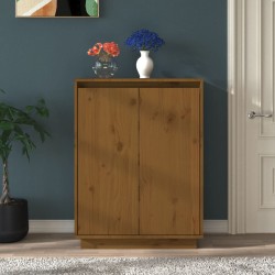 vidaXL Armario zapatero madera maciza de pino marrón miel 60x35x80 cm