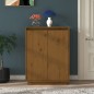 vidaXL Armario zapatero madera maciza de pino marrón miel 60x35x80 cm
